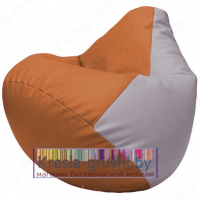 Бескаркасное кресло мешок Груша Г2.3-2025 (оранжевый, сиреневый)